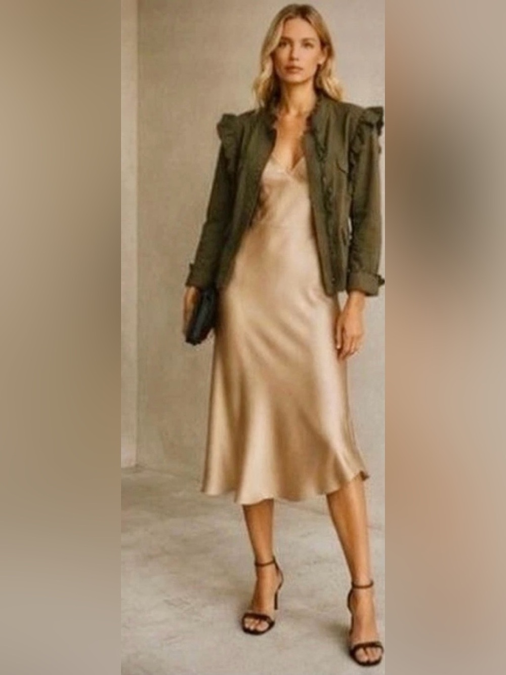 Dolan/Anthropologie/Moss Green Ruffle Detail Jacket/US Size 14/NWT! NEVER WORN!’